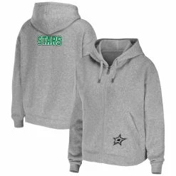 Flash Sale 🥰 Women's WEAR By Erin Andrews Heather Gray Dallas Stars Full-Zip Hoodie ⭐