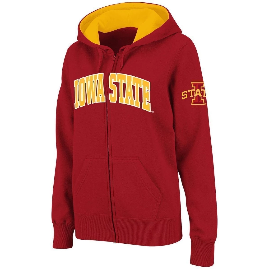 Outlet π Colosseum π© Women's Stadium Athletic Cardinal Iowa State Cyclones Arched Name Full-Zip Hoodie β€οΈ - Image 2