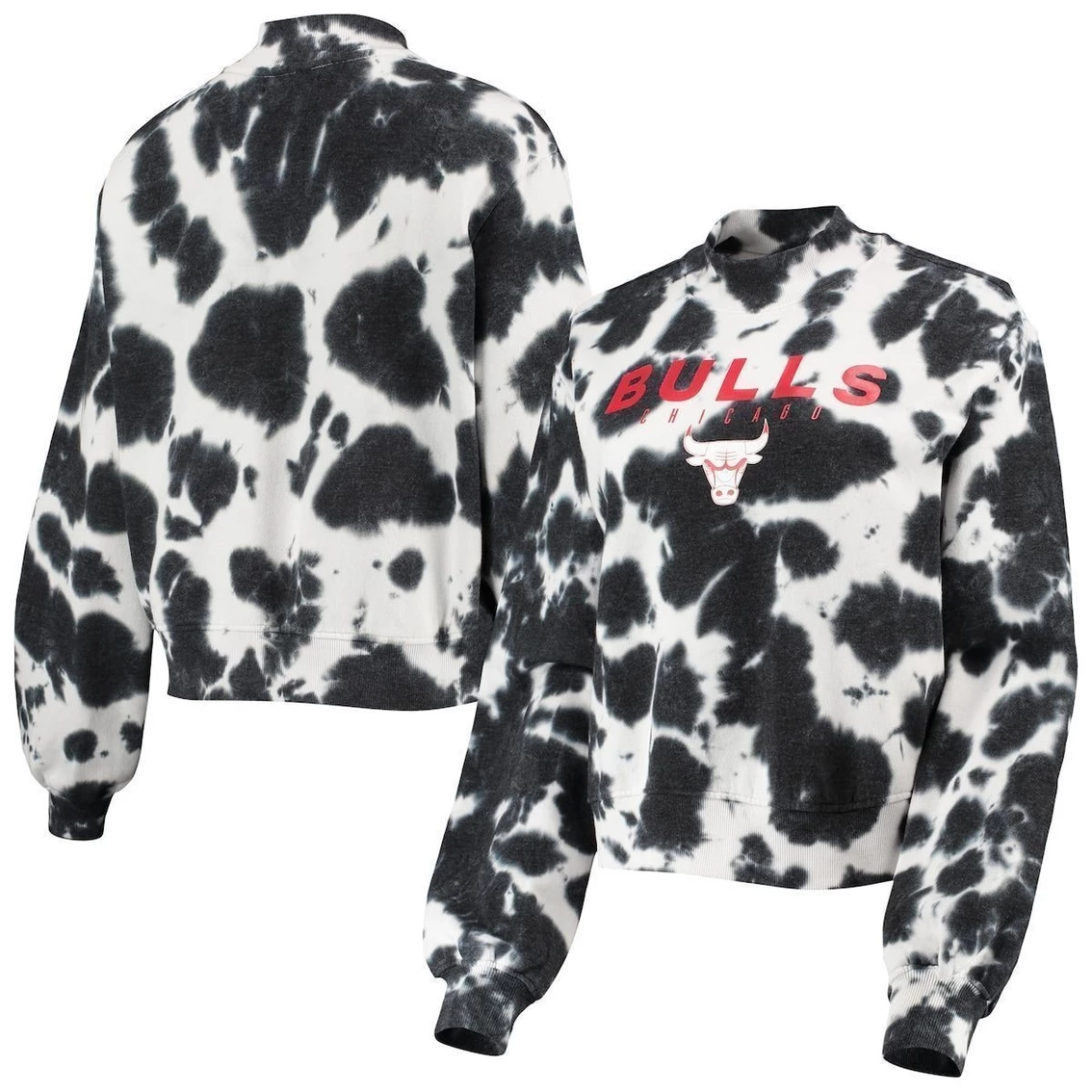 Cheap π Women's Junk Food Black Chicago Bulls Tie-Dye Pullover Sweatshirt π
