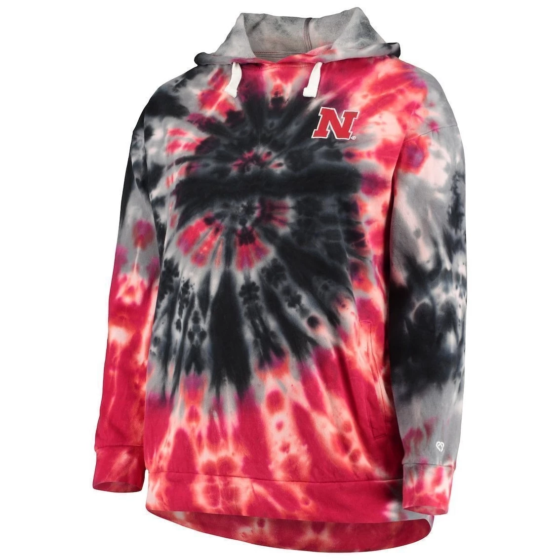 New β Women's Colosseum Scarlet Nebraska Huskers Slow Ride Spiral Tie-Dye Oversized Pullover Hoodie π₯° - Image 3
