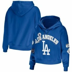 Brand new β Women's WEAR By Erin Andrews Royal Los Angeles Dodgers Plus Size Patches Cropped Pullover Hoodie π₯°