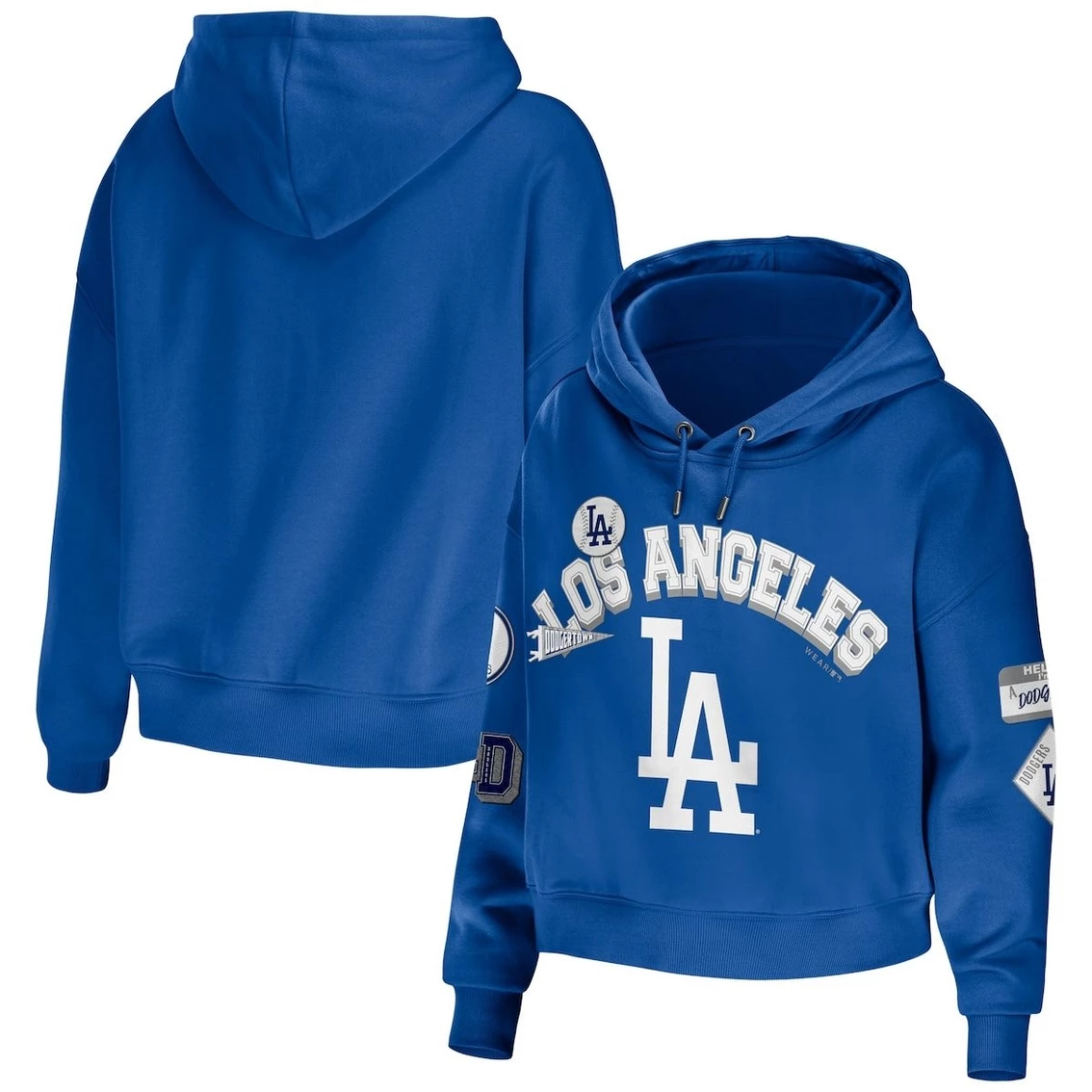 Brand new β Women's WEAR By Erin Andrews Royal Los Angeles Dodgers Plus Size Patches Cropped Pullover Hoodie π₯° - Image 2