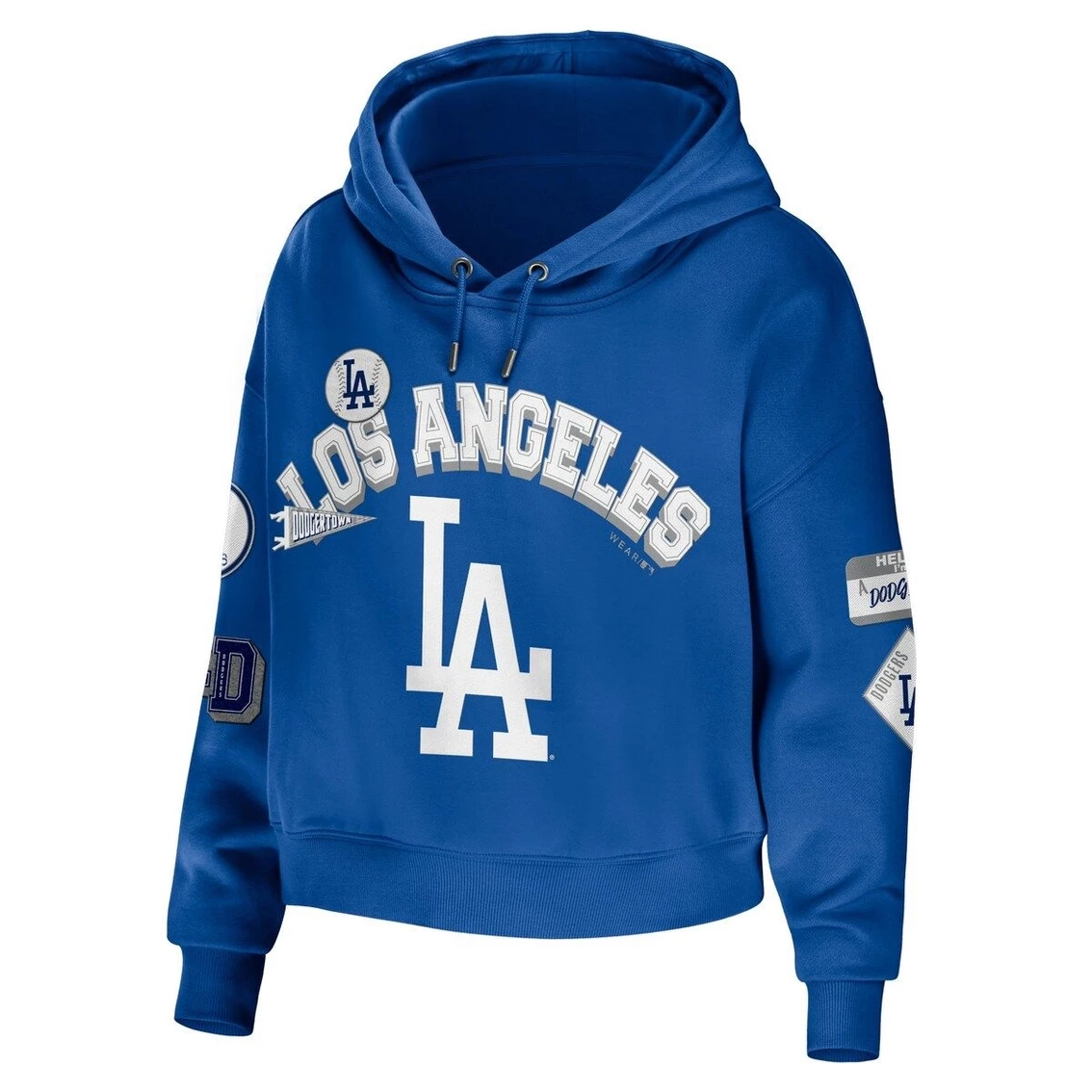 Brand new β Women's WEAR By Erin Andrews Royal Los Angeles Dodgers Plus Size Patches Cropped Pullover Hoodie π₯° - Image 3