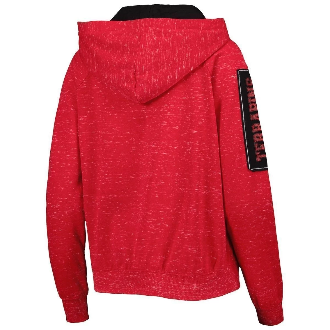Coupon 𧨠Women's Colosseum Red Maryland Terrapins The Devil Speckle Lace-Placket Raglan Pullover Hoodie π€© - Image 4