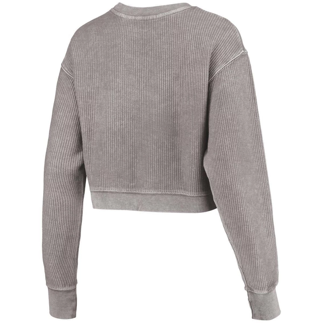 Outlet π Women's League Collegiate Wear Brown Michigan State Spartans Classic Corded Timber Crop Pullover Sweatshirt β¨ - Image 4