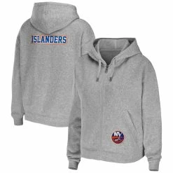 Discount 🥰 Women's WEAR By Erin Andrews Heather Gray New York Islanders Full-Zip Hoodie ⌛