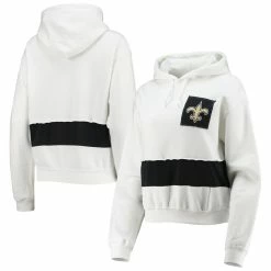 Wholesale ✨ Women's Refried Apparel White New Orleans Saints Sustainable Crop Dolman Pullover Hoodie ⭐