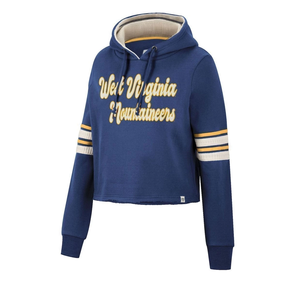 Deals π Women's Colosseum Navy West Virginia Mountaineers Retro Cropped Pullover Hoodie π₯ - Image 3