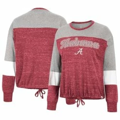 Cheapest π― Women's Colosseum Crimson Alabama Crimson Tide Joanna Tie Front Long Sleeve T-Shirt β¨