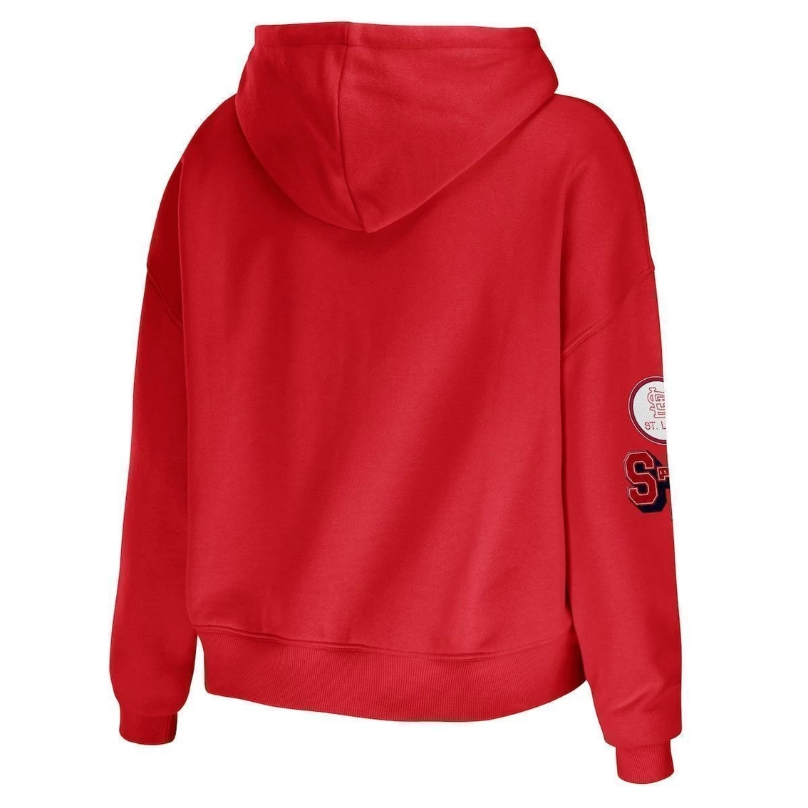 Flash Sale β€οΈ Women's WEAR By Erin Andrews Red St. Louis Cardinals Modest Patches Cropped Pullover Hoodie π― - Image 4