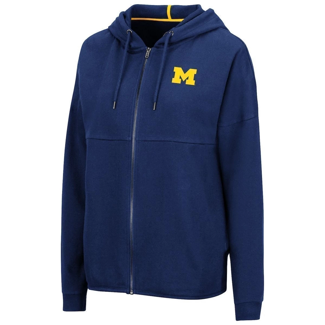 Best Pirce π Women's Colosseum Navy Michigan Wolverines Two-Hit Full-Zip Hoodie π - Image 3