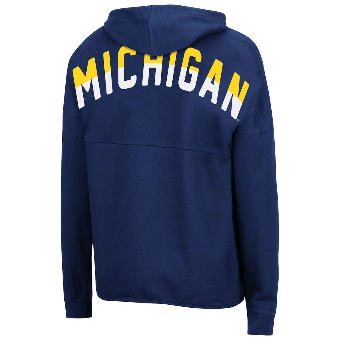 Best Pirce π Women's Colosseum Navy Michigan Wolverines Two-Hit Full-Zip Hoodie π - Image 4