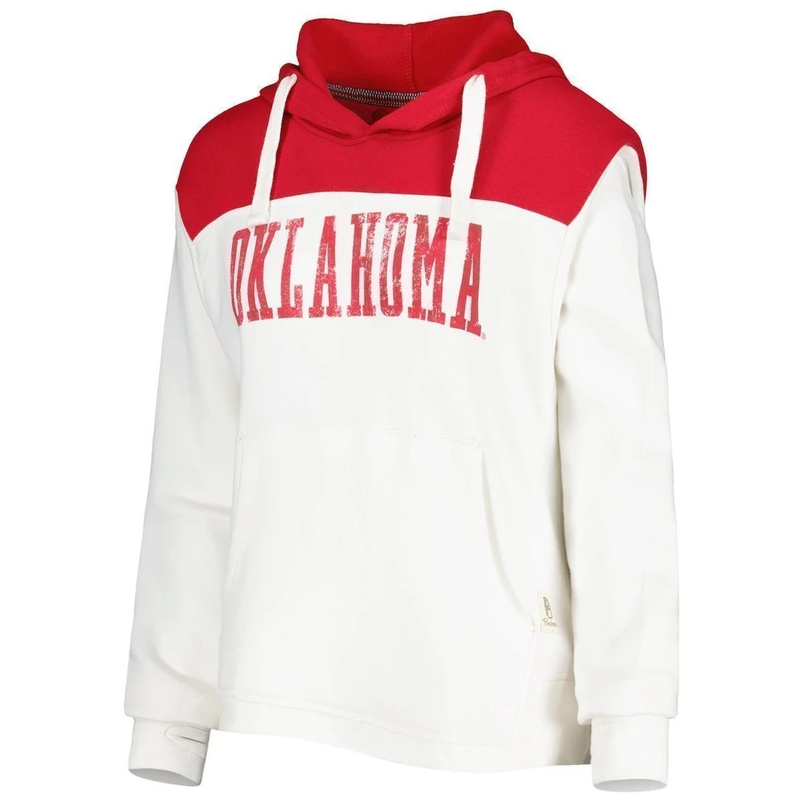 Best Pirce π Women's Pressbox White/Crimson Oklahoma Sooners Chicago 2-Hit Yoke Pullover Hoodie π - Image 3