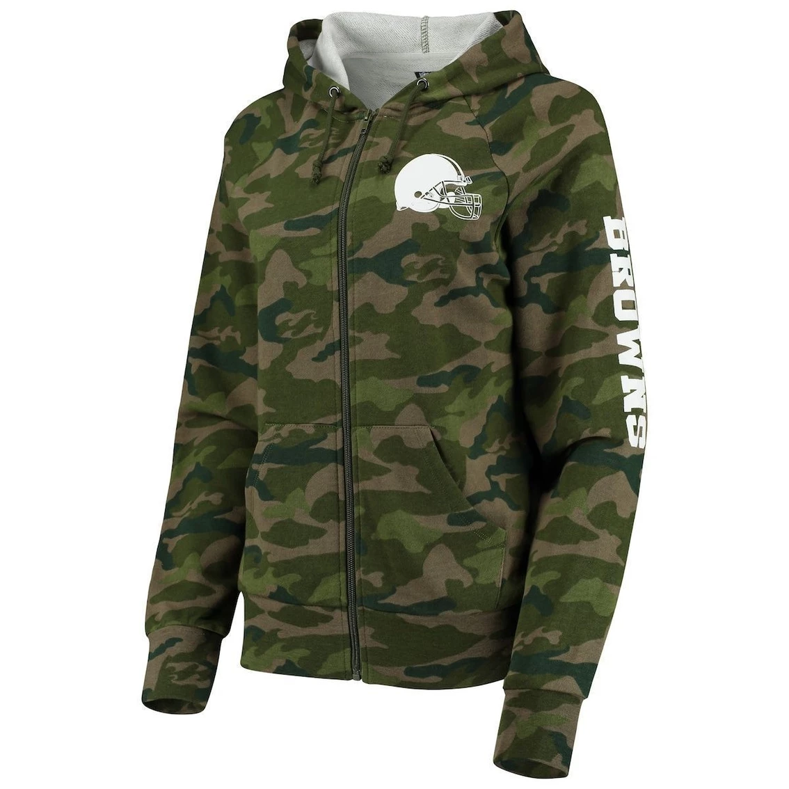 Cheapest βοΈ Women's New Era Camo Cleveland Browns Raglan Full-Zip Hoodie β - Image 3