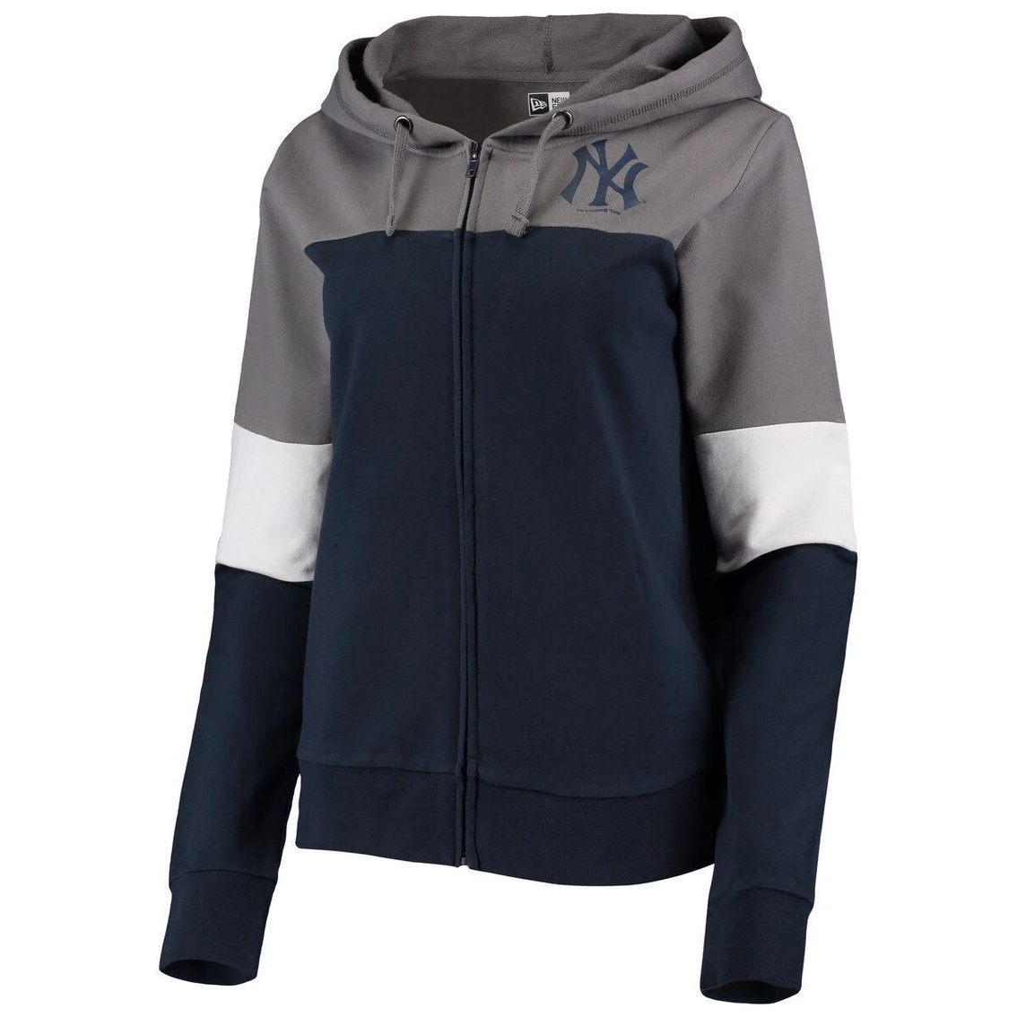 Promo π Women's New Era Navy New York Yankees Colorblock French Terry Full-Zip Hoodie π - Image 3