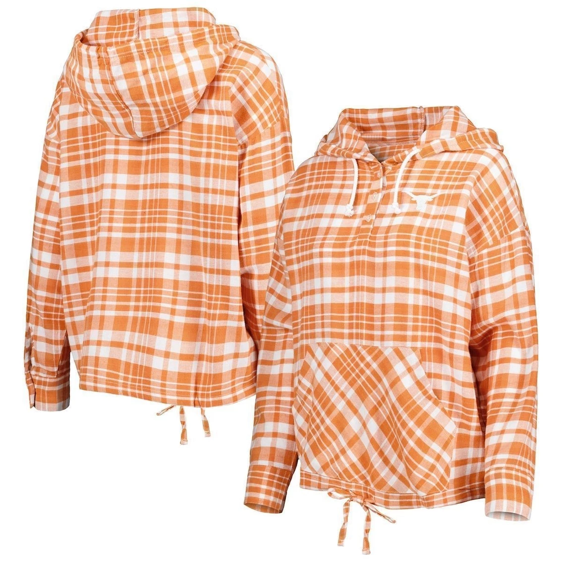 Flash Sale π Women's Concepts Sport Texas Orange Texas Longhorns Mainstay Plaid Pullover Hoodie π
