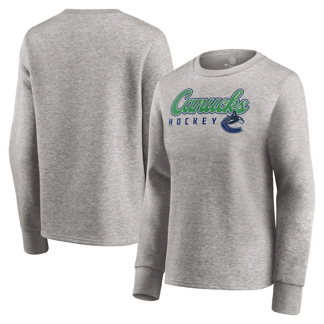 Brand new π Women's Fanatics Branded Heathered Gray Vancouver Canucks Fan Favorite Script Pullover Sweatshirt π