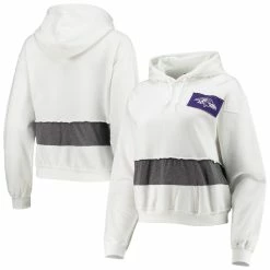 Best deal 🎁 Women's Refried Apparel White Baltimore Ravens Sustainable Crop Dolman Pullover Hoodie 🛒