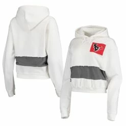 Best Sale ⭐ Women's Refried Apparel White Houston Texans Sustainable Crop Dolman Pullover Hoodie ✨