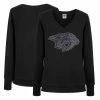 Best deal 👍 Women's Cuce Black Nashville Predators Rhinestone V-Neck Pullover Sweatshirt ✨