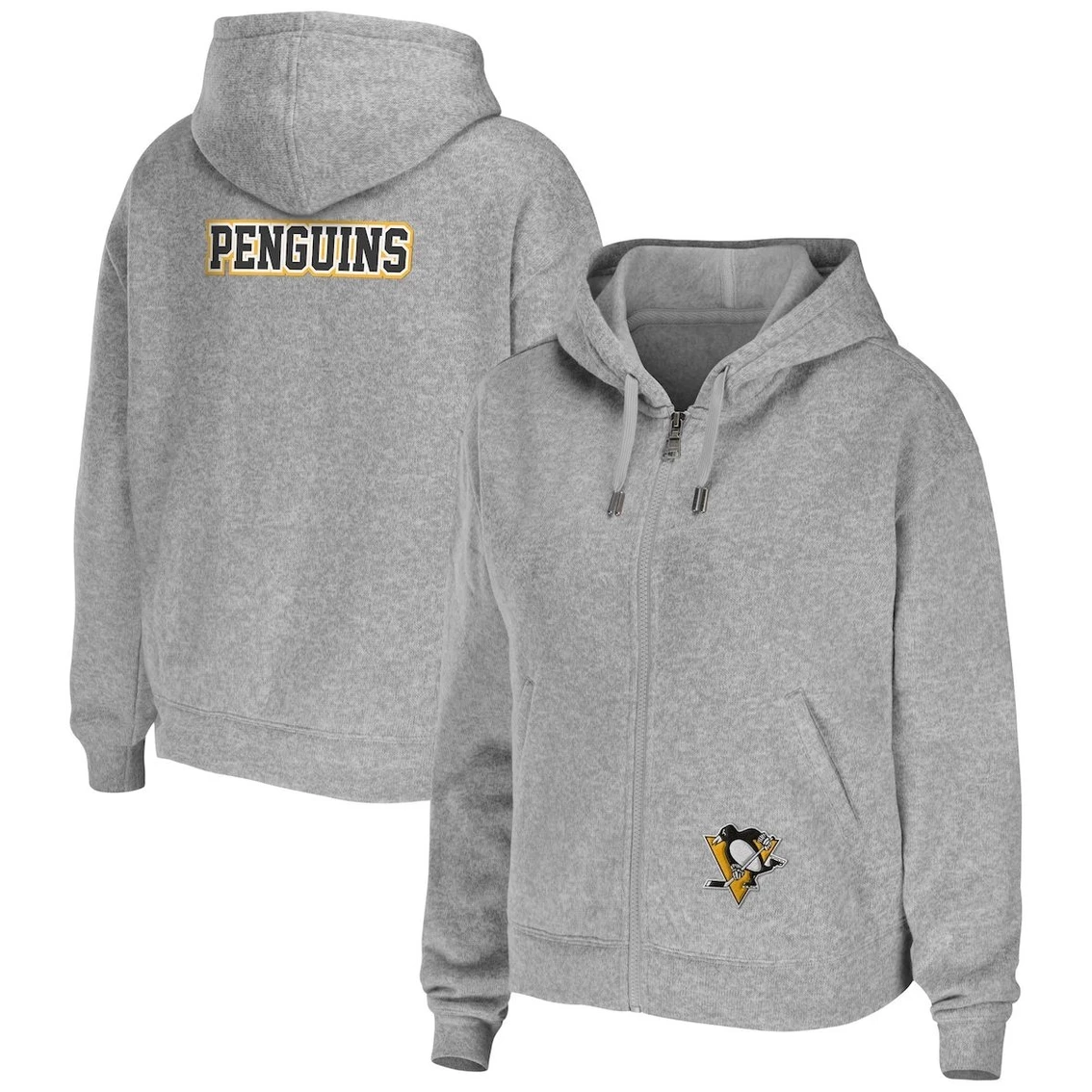 Coupon π₯° Women's WEAR By Erin Andrews Heather Gray Pittsburgh Penguins Full-Zip Hoodie β€οΈ - Image 2