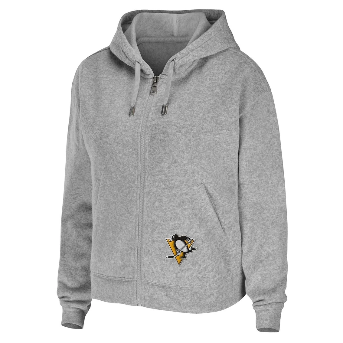 Coupon π₯° Women's WEAR By Erin Andrews Heather Gray Pittsburgh Penguins Full-Zip Hoodie β€οΈ - Image 3