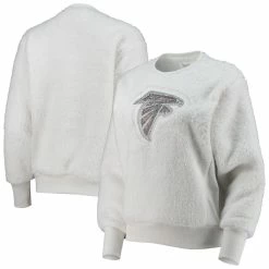 Flash Sale ✨ Women's Touch White Atlanta Falcons Milestone Tracker Pullover Sweatshirt 😉