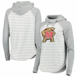 Top 10 π Women's Colosseum Heathered Gray/White Maryland Terrapins Gloria Raglan Long Sleeve Hoodie T-Shirt π