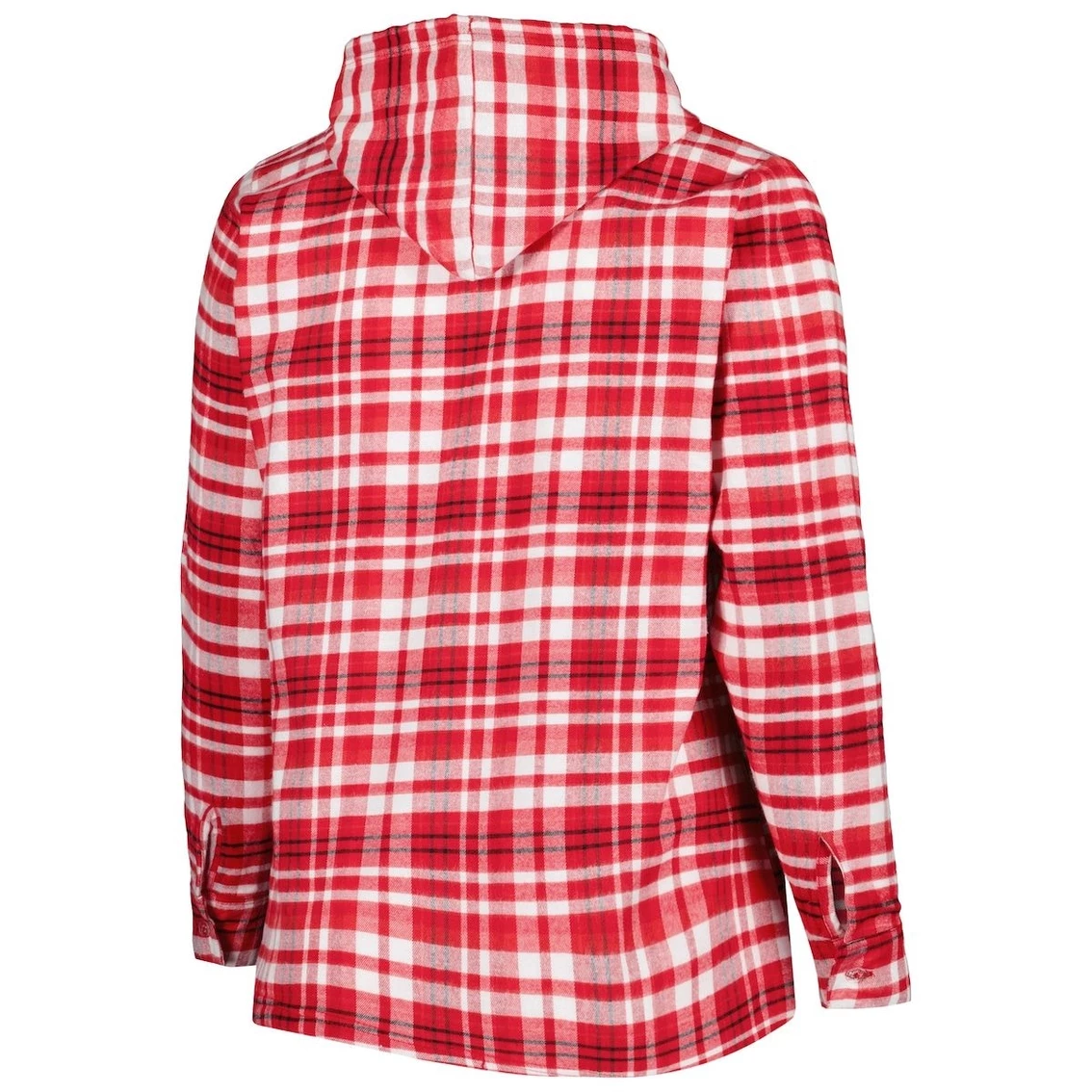 Cheapest π Profile π© Women's Red/Black Wisconsin Badgers Plus Size Mainstay Plaid Henley Raglan Pullover Hoodie π€© - Image 4