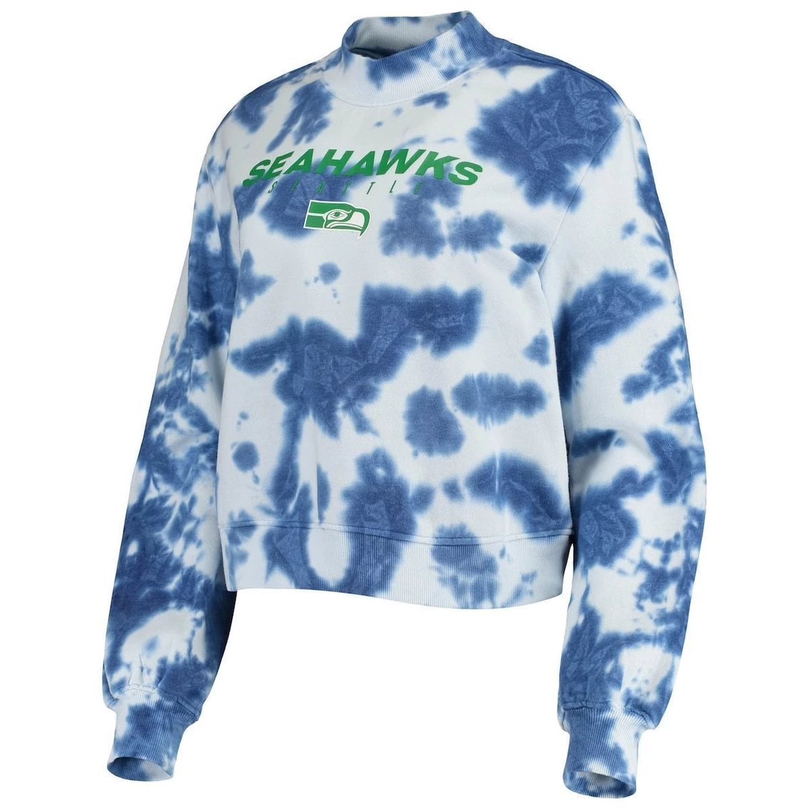 Wholesale βοΈ Women's Junk Food College Navy Seattle Seahawks Tie-Dye Cropped Pullover Sweatshirt π - Image 3