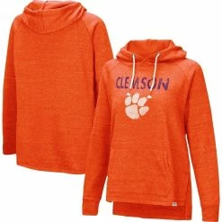 Buy 👍 Women's Colosseum Orange Clemson Tigers Nollie Raglan Slub Pullover Hoodie ✔️