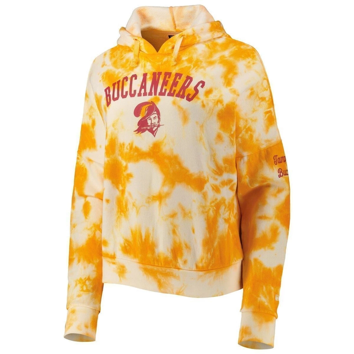 Outlet β Women's New Era Orange Tampa Bay Buccaneers Cloud Dye Fleece Pullover Hoodie π₯ - Image 3