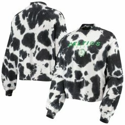 Best Sale π Women's Junk Food Black Boston Celtics Tie-Dye Pullover Sweatshirt βοΈ