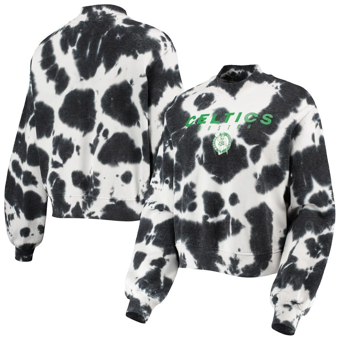 Best Sale π Women's Junk Food Black Boston Celtics Tie-Dye Pullover Sweatshirt βοΈ