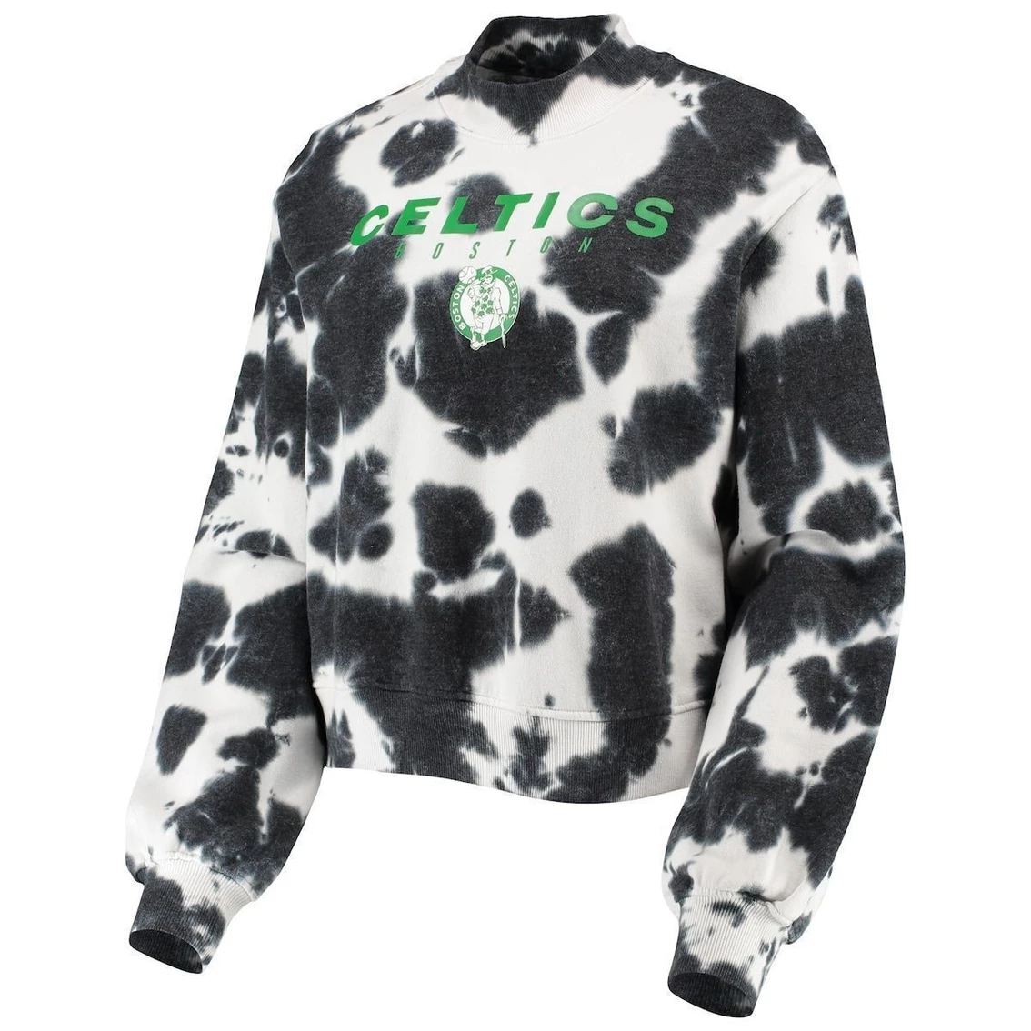 Best Sale π Women's Junk Food Black Boston Celtics Tie-Dye Pullover Sweatshirt βοΈ - Image 3
