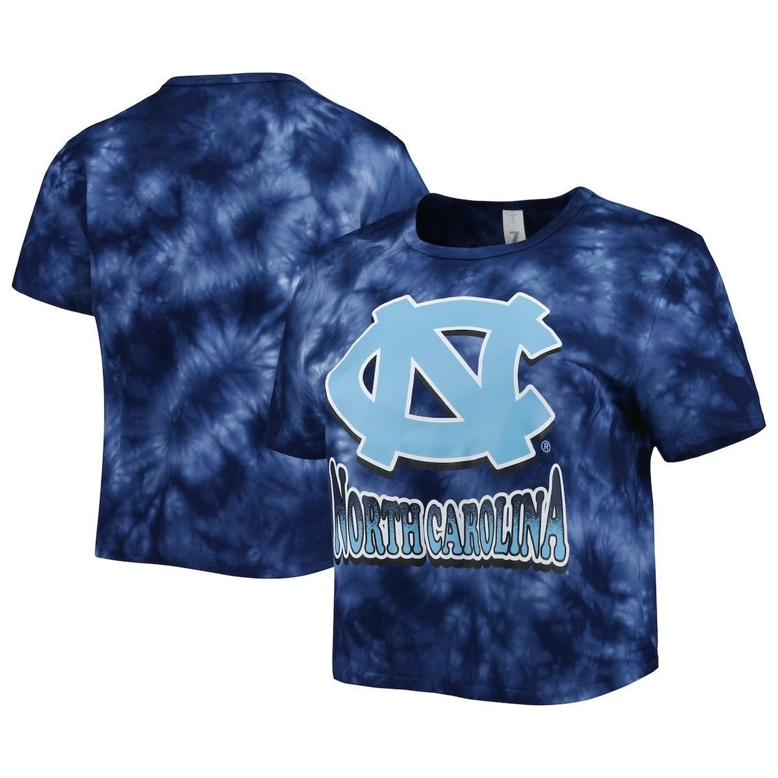 Discount β Women's ZooZatz Navy North Carolina Tar π Heels Cloud-Dye Cropped T-Shirt π - Image 2