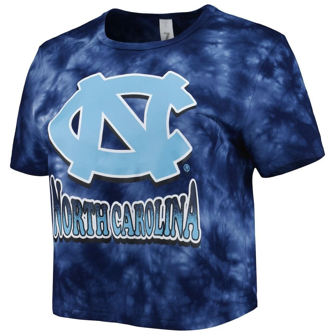 Discount β Women's ZooZatz Navy North Carolina Tar π Heels Cloud-Dye Cropped T-Shirt π - Image 3