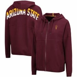 Best Sale 👍 Women's Colosseum Maroon Arizona State Sun Devils 2-Hit Full-Zip Hoodie 🌟