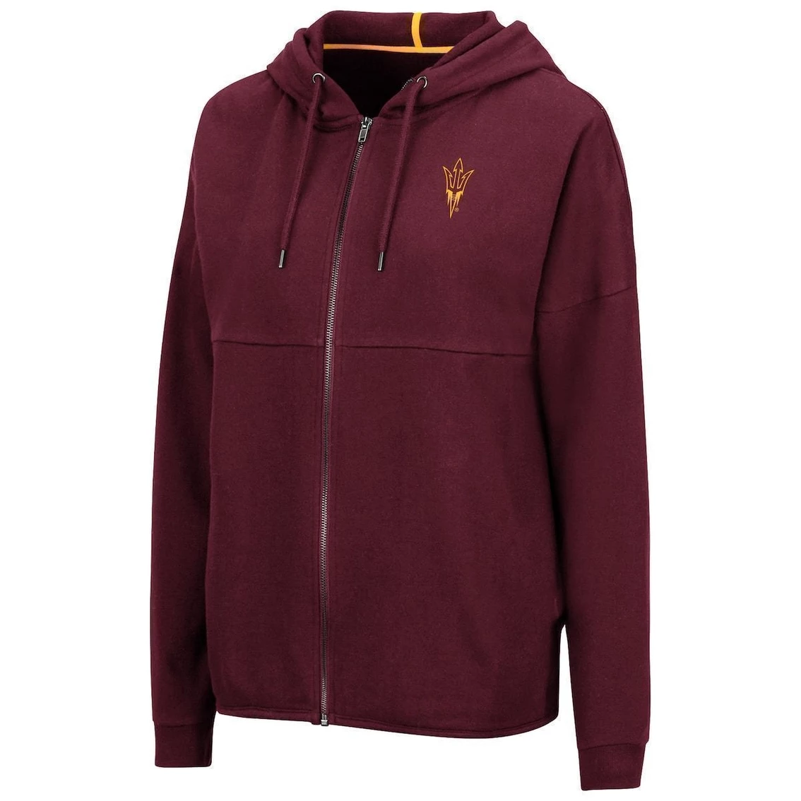 Best Sale π Women's Colosseum Maroon Arizona State Sun Devils 2-Hit Full-Zip Hoodie π - Image 3