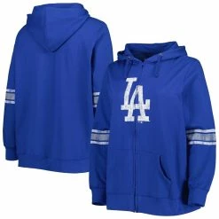 Buy ✨ Profile 👩 Women's Royal Los Angeles Dodgers Plus Size Front Logo Full-Zip Hoodie 👍