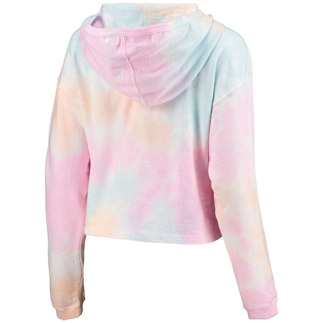 Promo π Women's League Collegiate Wear Pink/White Clemson Tigers Tie-Dye Cropped Pullover Hoodie π - Image 4