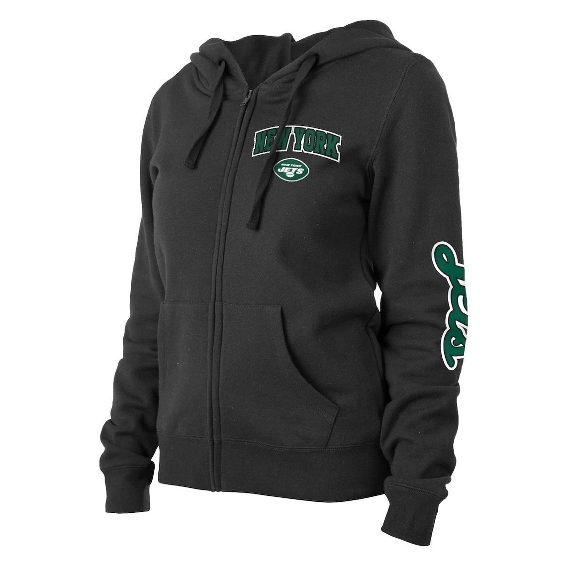 Best reviews of π Women's New Era Black New York Jets Playmaker Fleece Full-Zip Hoodie π - Image 3