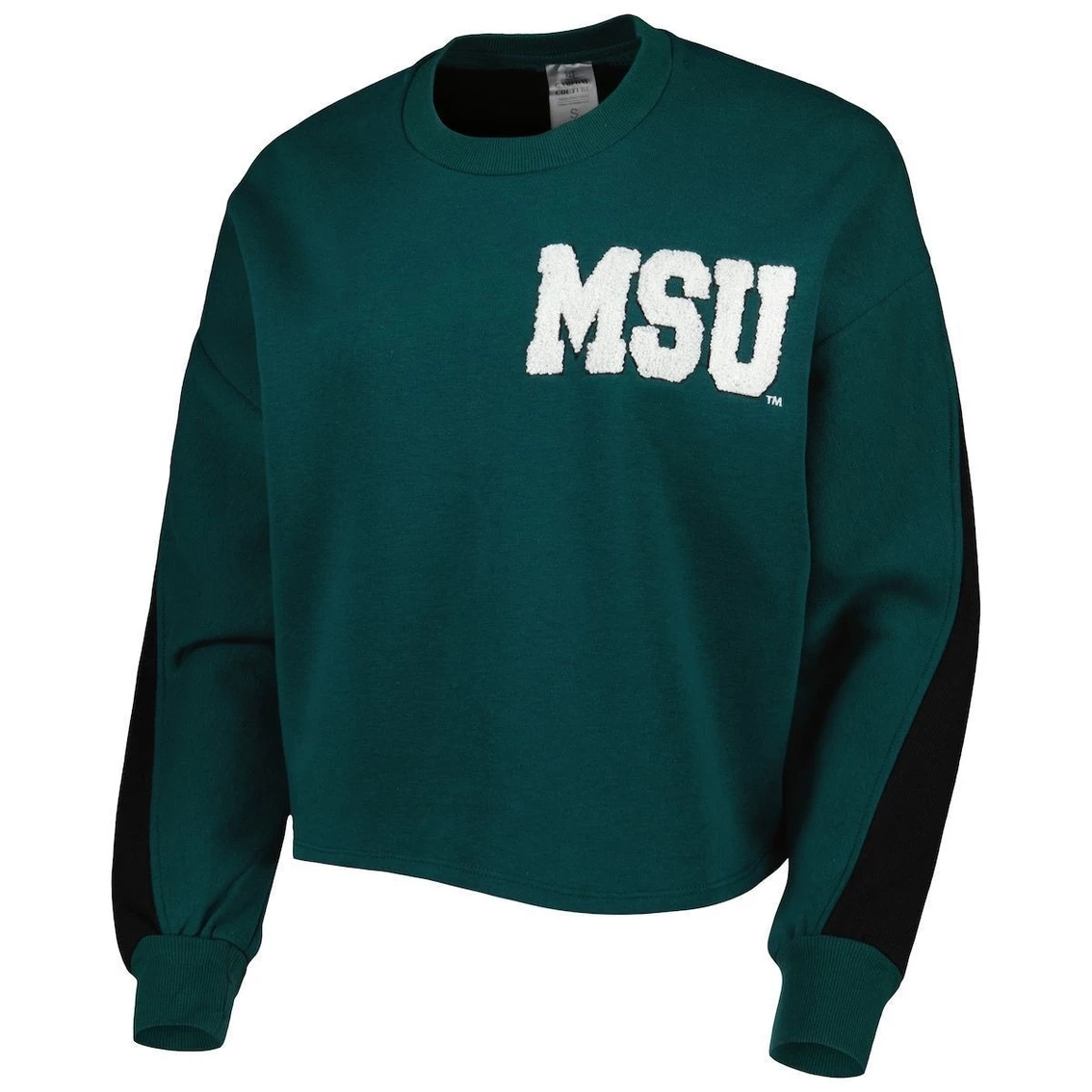 Best Pirce π Women's Gameday Couture Green Michigan State Spartans Back To Reality Colorblock Pullover Sweatshirt π - Image 3