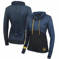 Cheap π Women's Colosseum Navy Cal Bears CO3 Scaled Cowl Neck Pullover Hoodie βοΈ