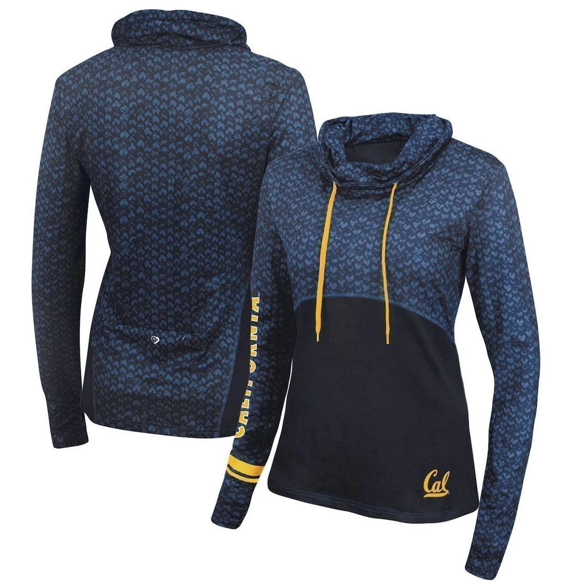 Cheap π Women's Colosseum Navy Cal Bears CO3 Scaled Cowl Neck Pullover Hoodie βοΈ