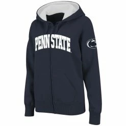 Outlet π― Colosseum π© Women's Stadium Athletic Navy Penn State Nittany Lions Arched Name Full-Zip Hoodie π₯