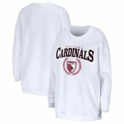 Best reviews of π€© Women's WEAR By Erin Andrews White Arizona Cardinals Oversized Pullover Sweatshirt π