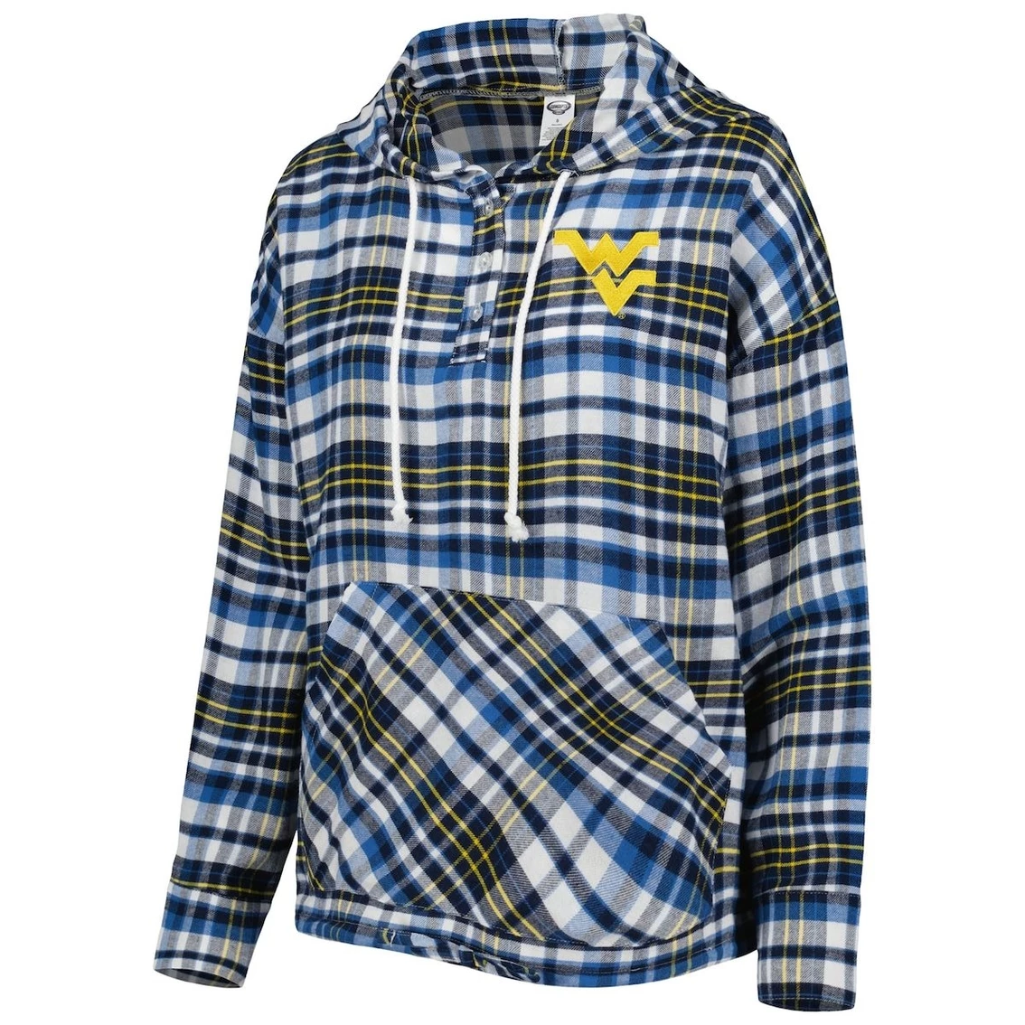 Best deal β¨ Women's Concepts Sport Navy West Virginia Mountaineers Mainstay Plaid Pullover Hoodie π - Image 3