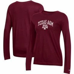 Coupon π Women's Champion Maroon Texas A&M Aggies University Arch Logo Long Sleeve T-Shirt β
