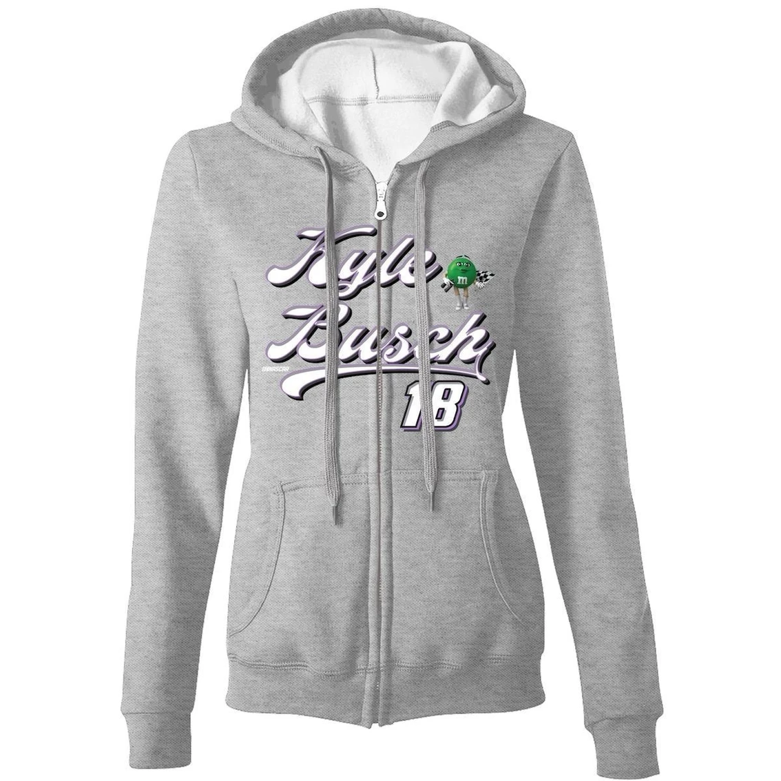 Best Pirce π Women's Joe Gibbs Racing Team Collection Gray Kyle Busch One-Spot Nostalgic Full-Zip Hoodie π― - Image 3